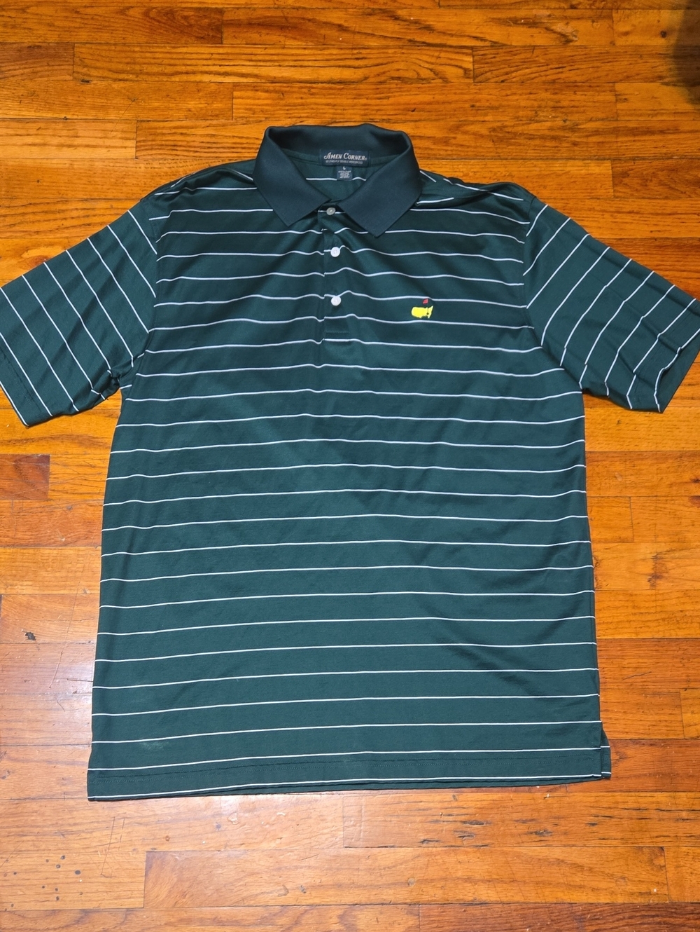 Amen Corner Golf Polo Shirt Men L Green 90s Augusta Masters Embroidered VTG